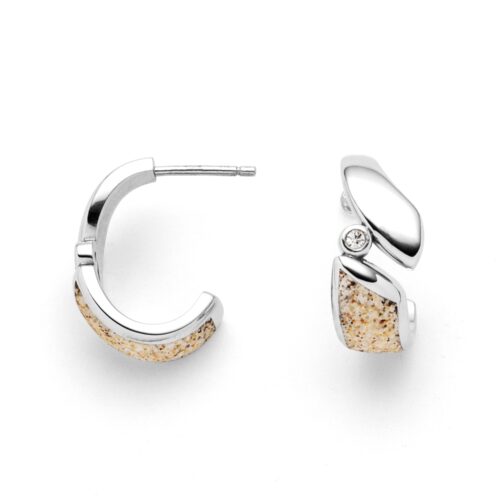 DUR Schmuck Halbcreole TWINKLE Strandsand/Crystal, Edelstahl STE1013SA