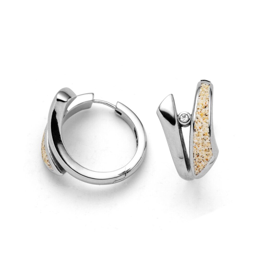 DUR Schmuck Creole TWINKLE Strandsand/Crystal, Edelstahl STE1015SA