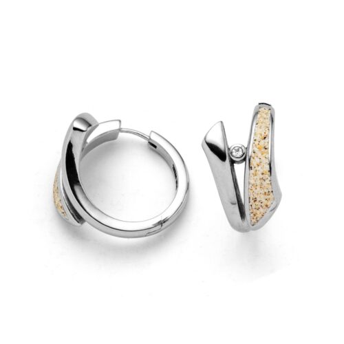 DUR Schmuck Creole TWINKLE Strandsand/Crystal, Edelstahl STE1015SA