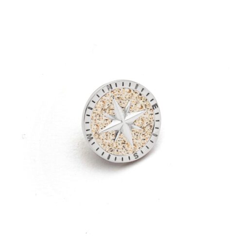 DUR Schmuck Stickpin "Kompass" Strandsand, Edelstahl STF1006SA