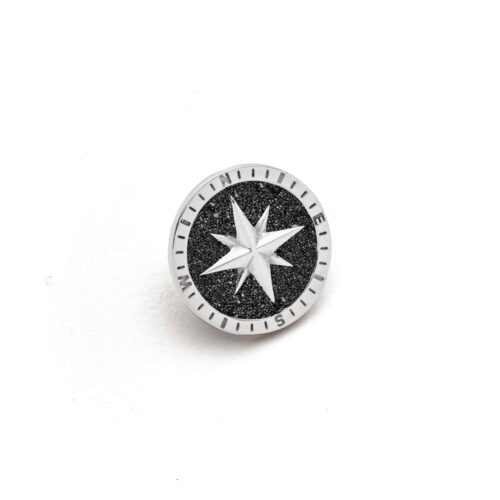 DUR Schmuck Stickpin "Kompass" Lavasand, Edelstahl STF1007LA