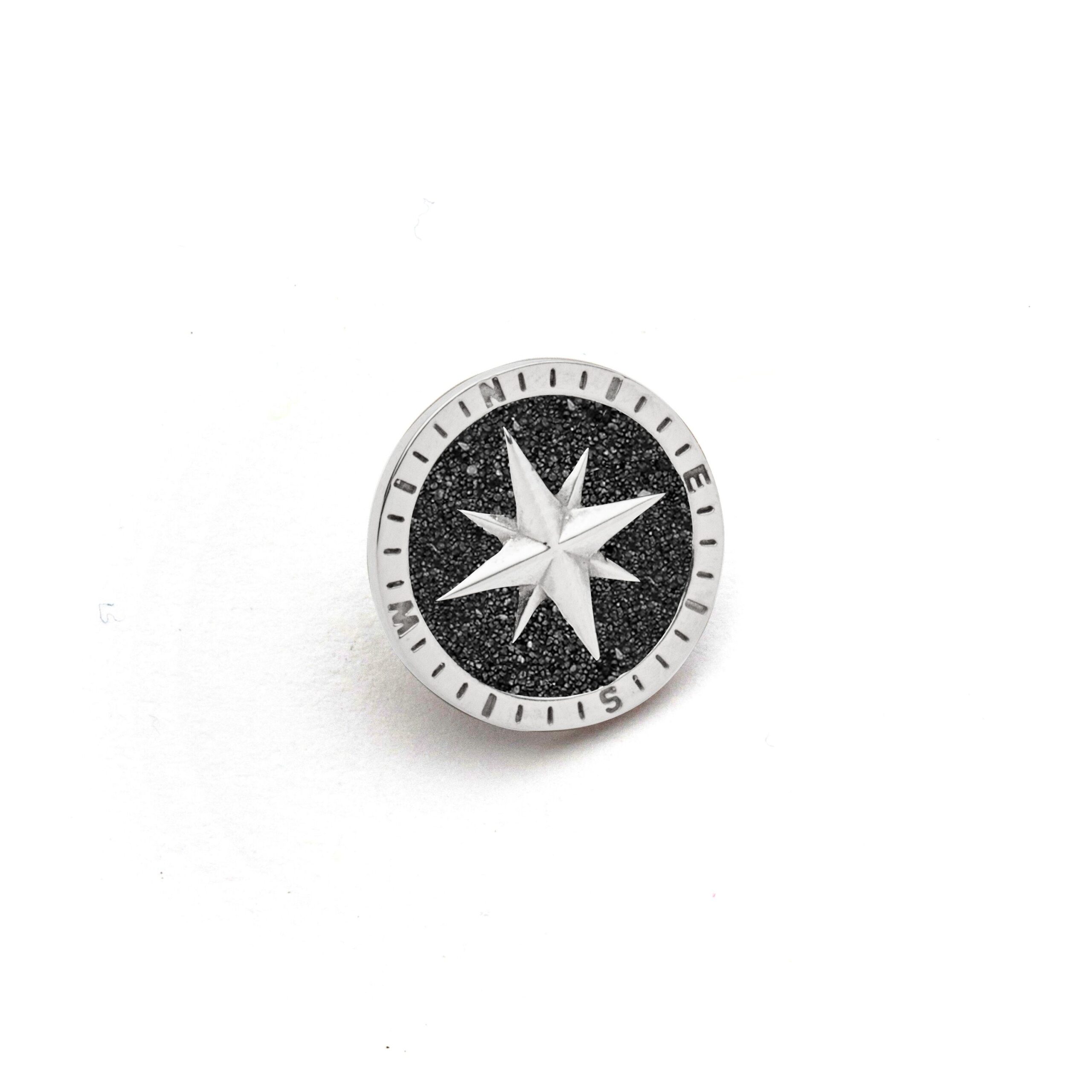 DUR Schmuck Stickpin "Kompass" Lavasand, Edelstahl STF1007LA – Bild 1