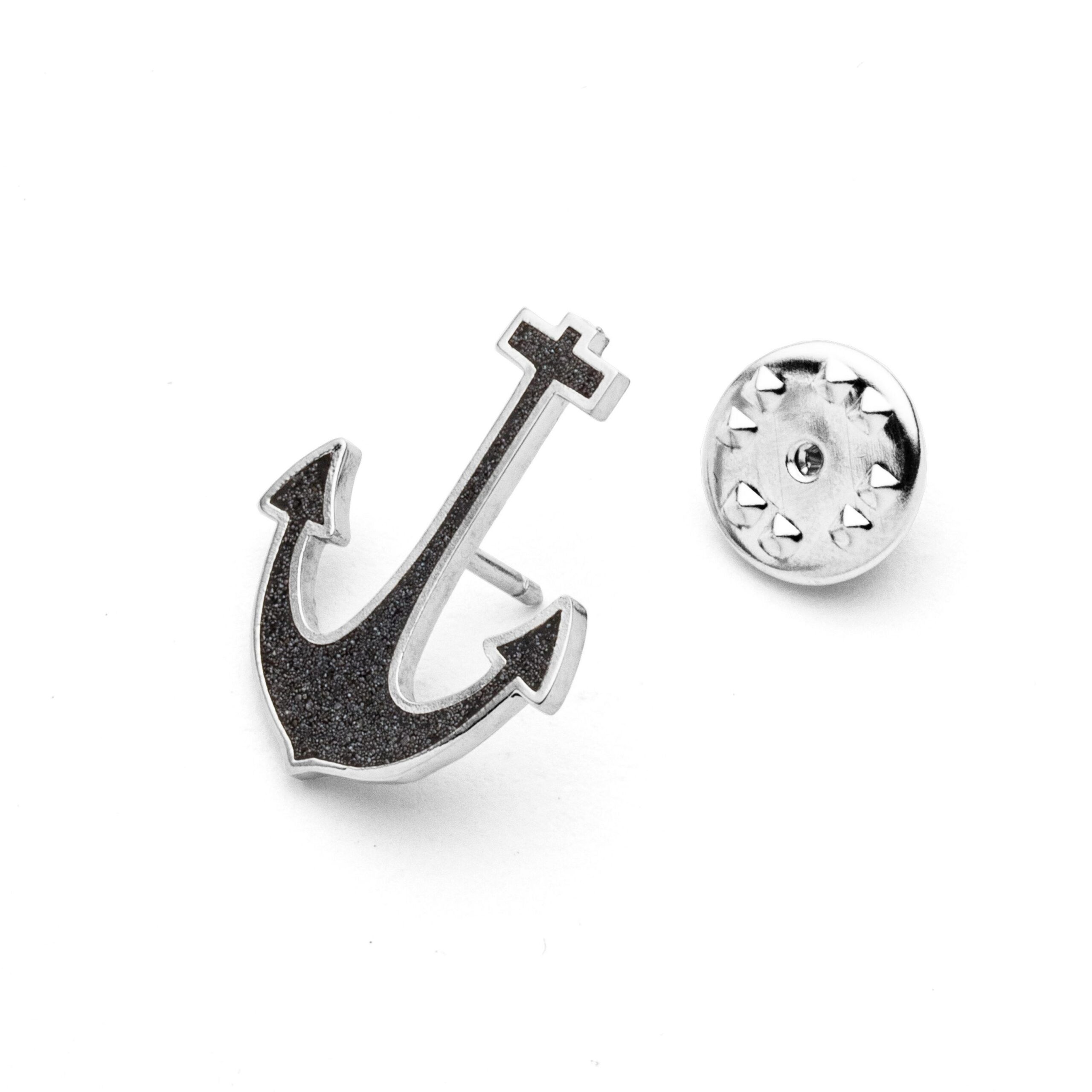 DUR Schmuck Stickpin "Anker" Lavasand, Edelstahl STF1009LA – Bild 1