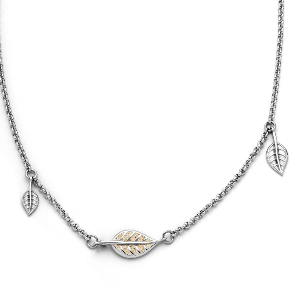 DUR Schmuck Kette "Leaf" Strandsand, Edelstahl STN1001SA