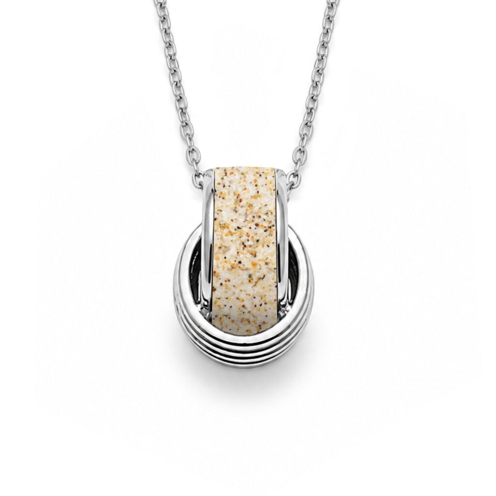 DUR Schmuck Kette "Twinfinity" 26 mm Strandsand, Edelstahl 42cm + 5cm STN1014SA