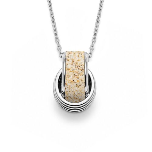 DUR Schmuck Kette "Twinfinity" 26 mm Strandsand, Edelstahl 42cm + 5cm STN1014SA