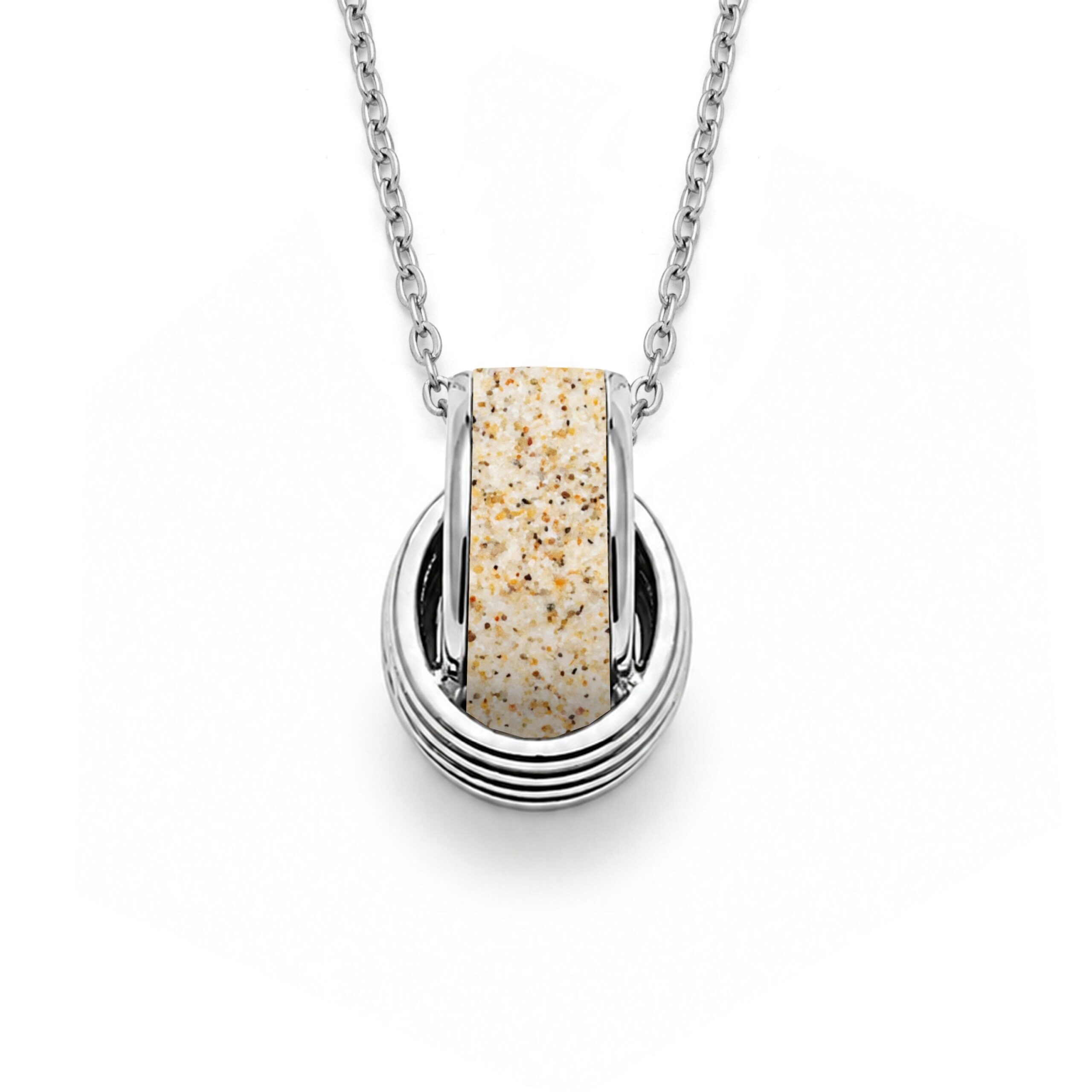 DUR Schmuck Kette "Twinfinity" 26 mm Strandsand, Edelstahl 42cm + 5cm STN1014SA – Bild 1