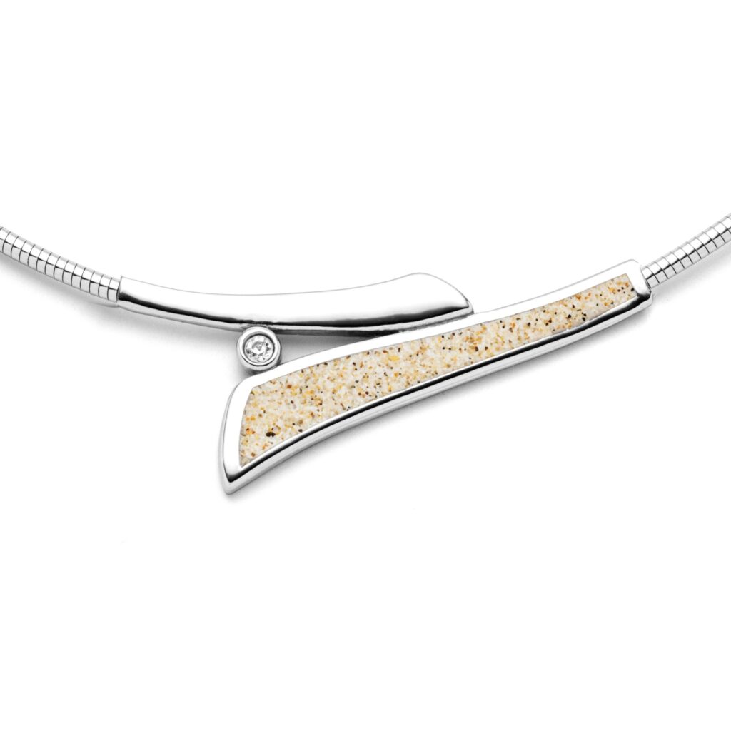 DUR Schmuck Kettenreif "Twinkle" Strandsand/Crystal, Edelstahl 40cm + 5cm STN1017SA