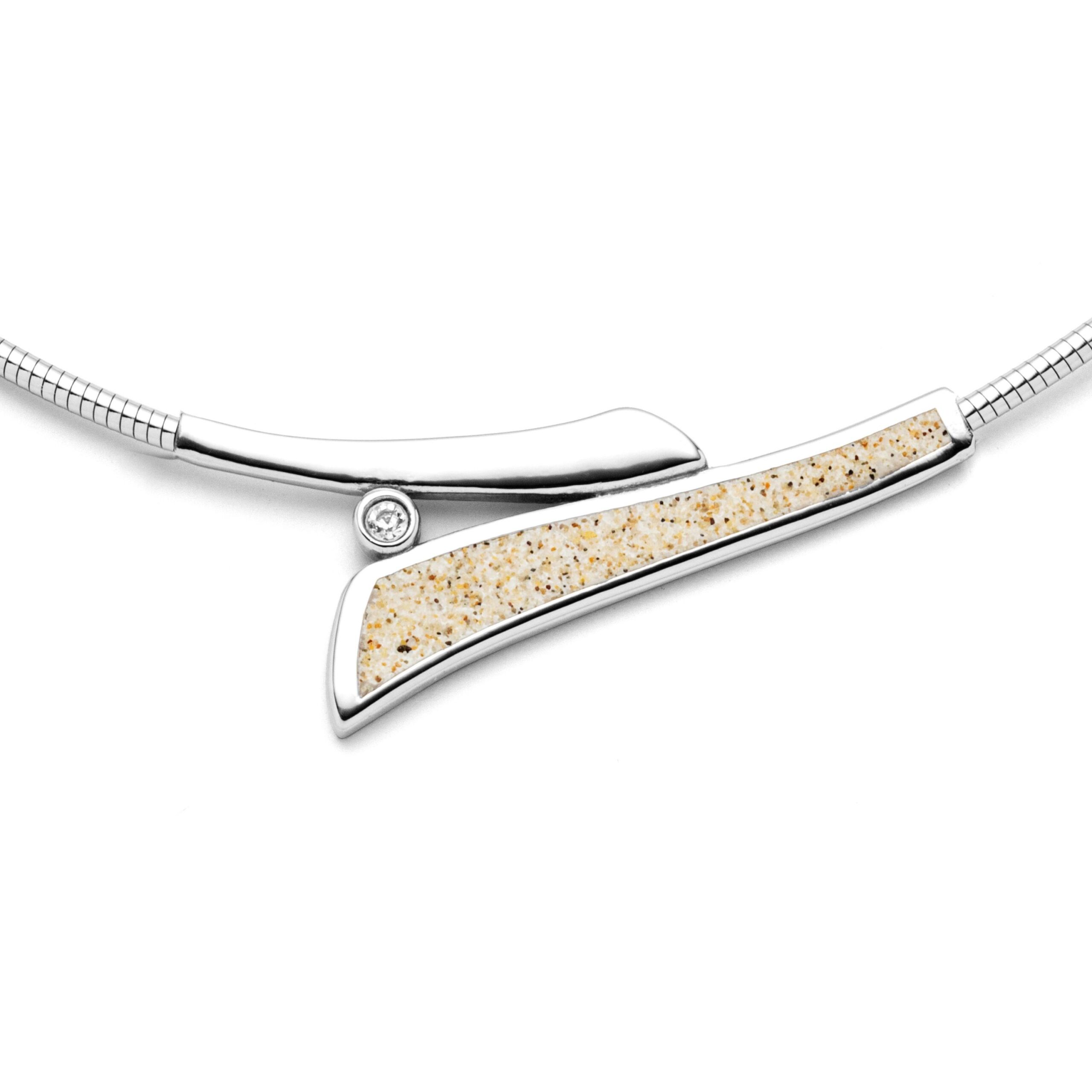 DUR Schmuck Kettenreif "Twinkle" Strandsand/Crystal, Edelstahl 40cm + 5cm STN1017SA – Bild 1