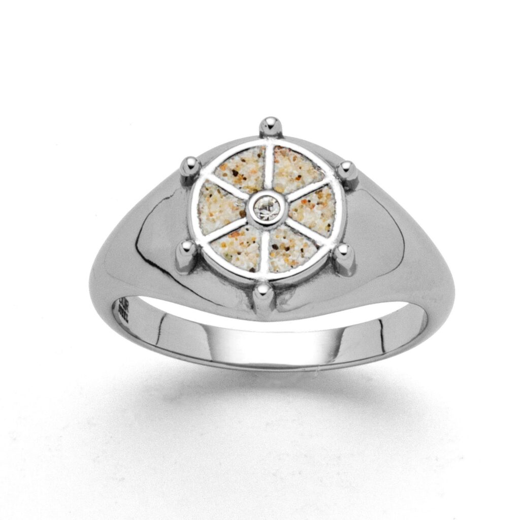 Dur Schmuck Siegelring "Navora" Strandsand Crystal, Edelstahl 11,5mm  STR1002SA