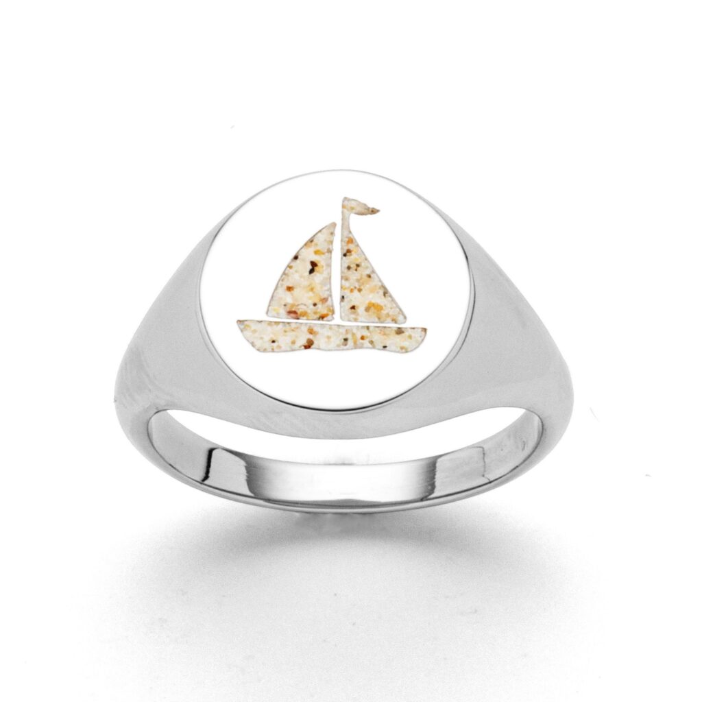 Dur Schmuck Siegelring "Sailor" Strandsand, Edelstahl STR1016SA