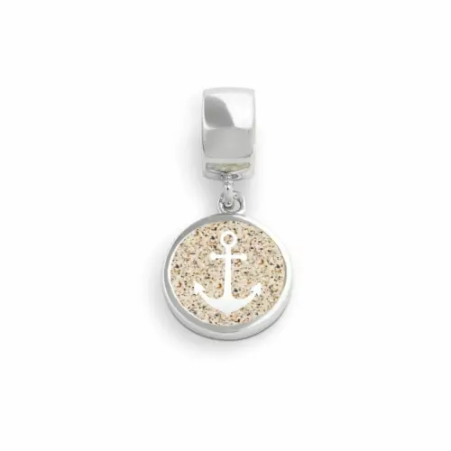 DUR Schmuck Charm STRANDSAND, Silber 925/- rhodiniert (F161) mit Öse