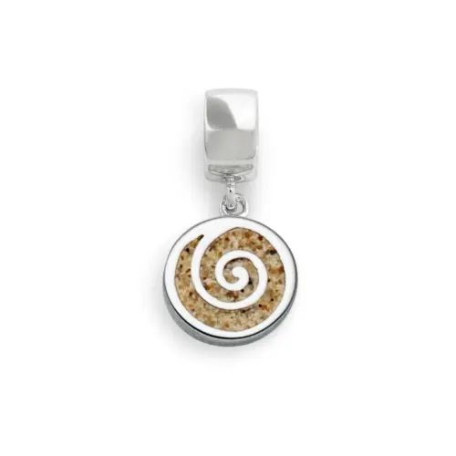 DUR Schmuck Charm STRANDSAND, Silber 925/- rhodiniert (F161) mit Öse