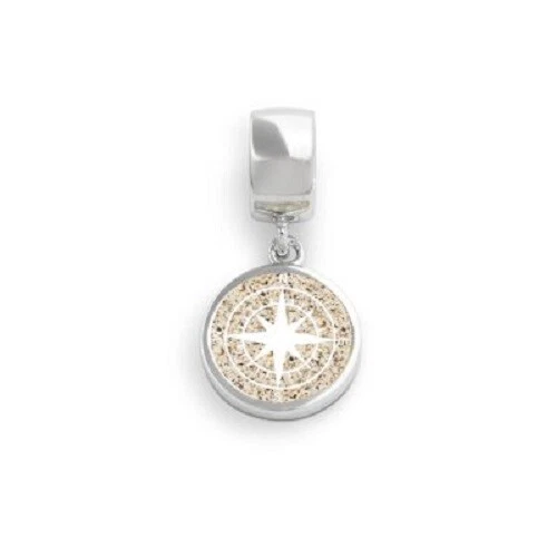 DUR Schmuck Charm STRANDSAND, Silber 925/- rhodiniert (F161) mit Öse