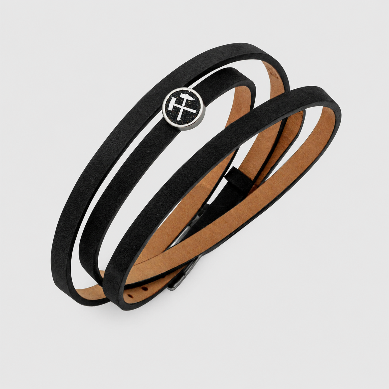 DUR Schmuck Lederarmband mit LAVA Sandelement Silber 925/- 58cm (A1598) schwarz – Bild 13