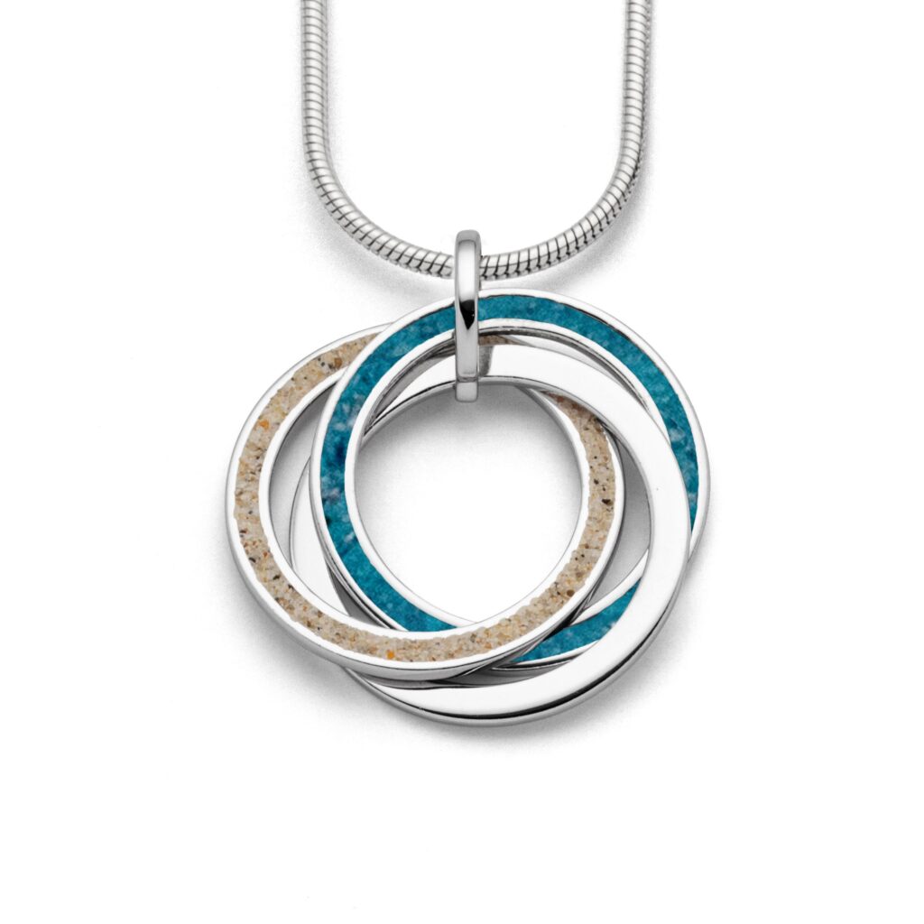 DUR Schmuck Anhänger MARINA 3.0 Strandsand, Kyanit, Silber 925/- (P4961)