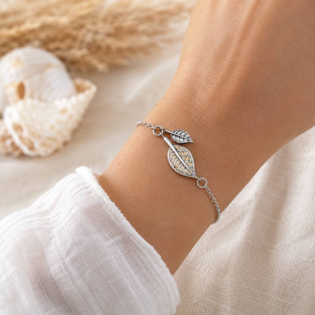 DUR Schmuck Armband LEAF Strandsand, Edelstahl 17cm + 3cm STB1001SA