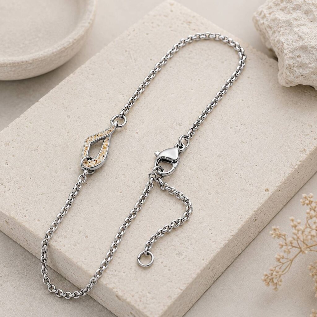 DUR Schmuck Armband FOREVER Strandsand, Edelstahl 17cm + 3cm STB1005SA