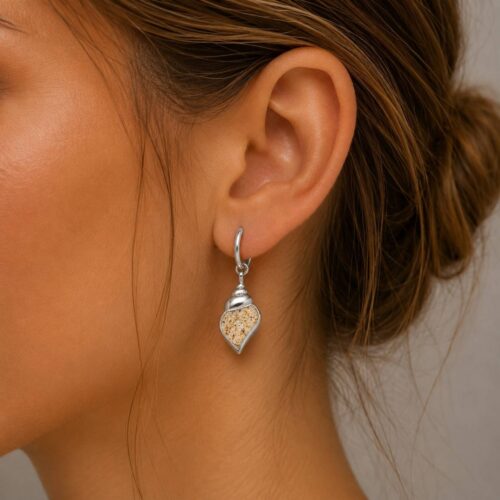 DUR Schmuck Creole SHELL Strandsand, Edelstahl STE1007SA