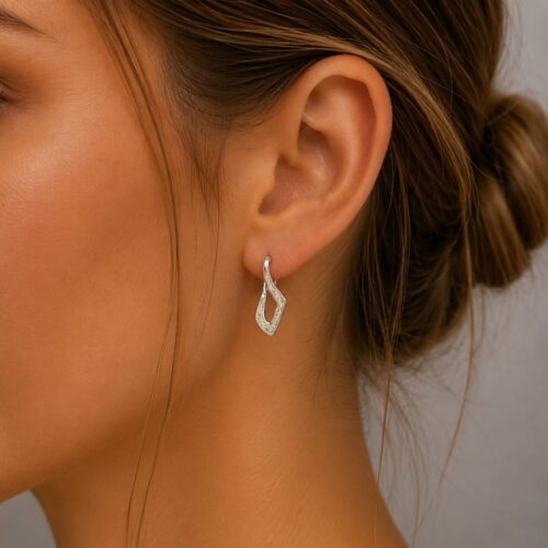 DUR Schmuck Klappcreole FOREVER Strandsand, Edelstahl STE1010SA