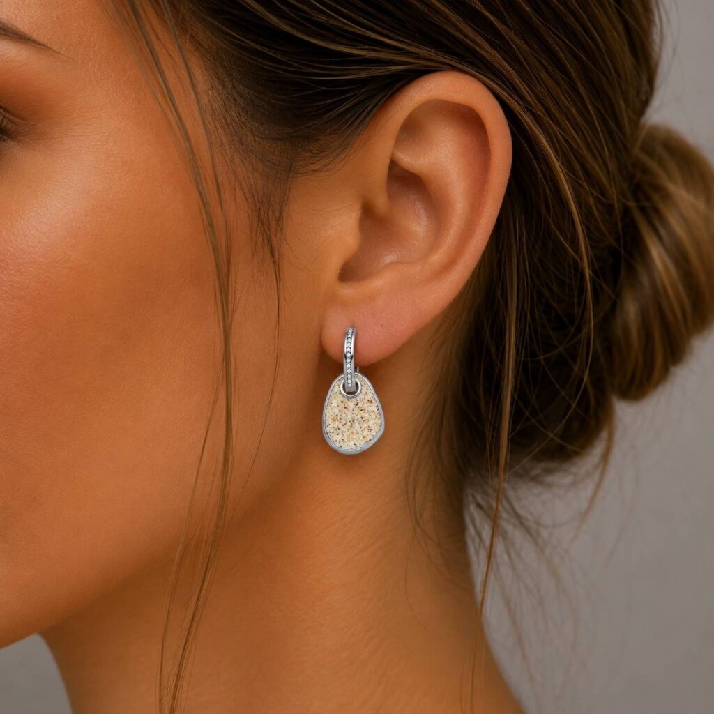 DUR Schmuck Creole SANDGLOW Strandsand/Crystal, Edelstahl STE1012SA