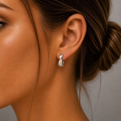 DUR Schmuck Creole TWINKLE Strandsand/Crystal, Edelstahl STE1014SA