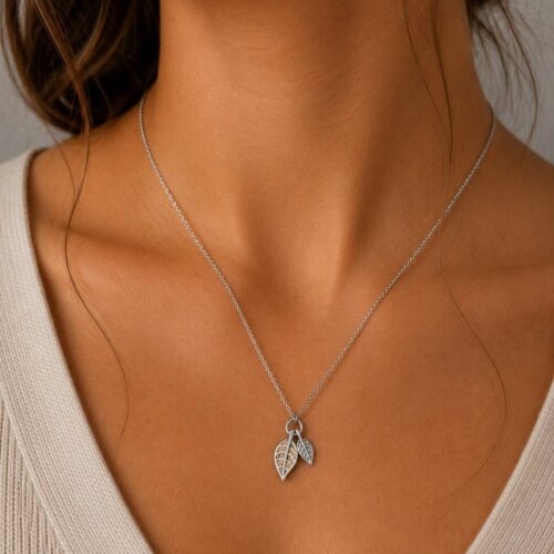 DUR Schmuck Kette "Leaf" Strandsand, Edelstahl STN1002SA