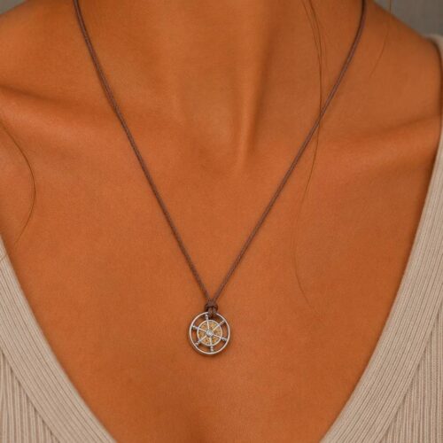 DUR Schmuck Cotton-Kette "Navora" Strandsand/Crystal, Edelstahl 45cm STN1005SA