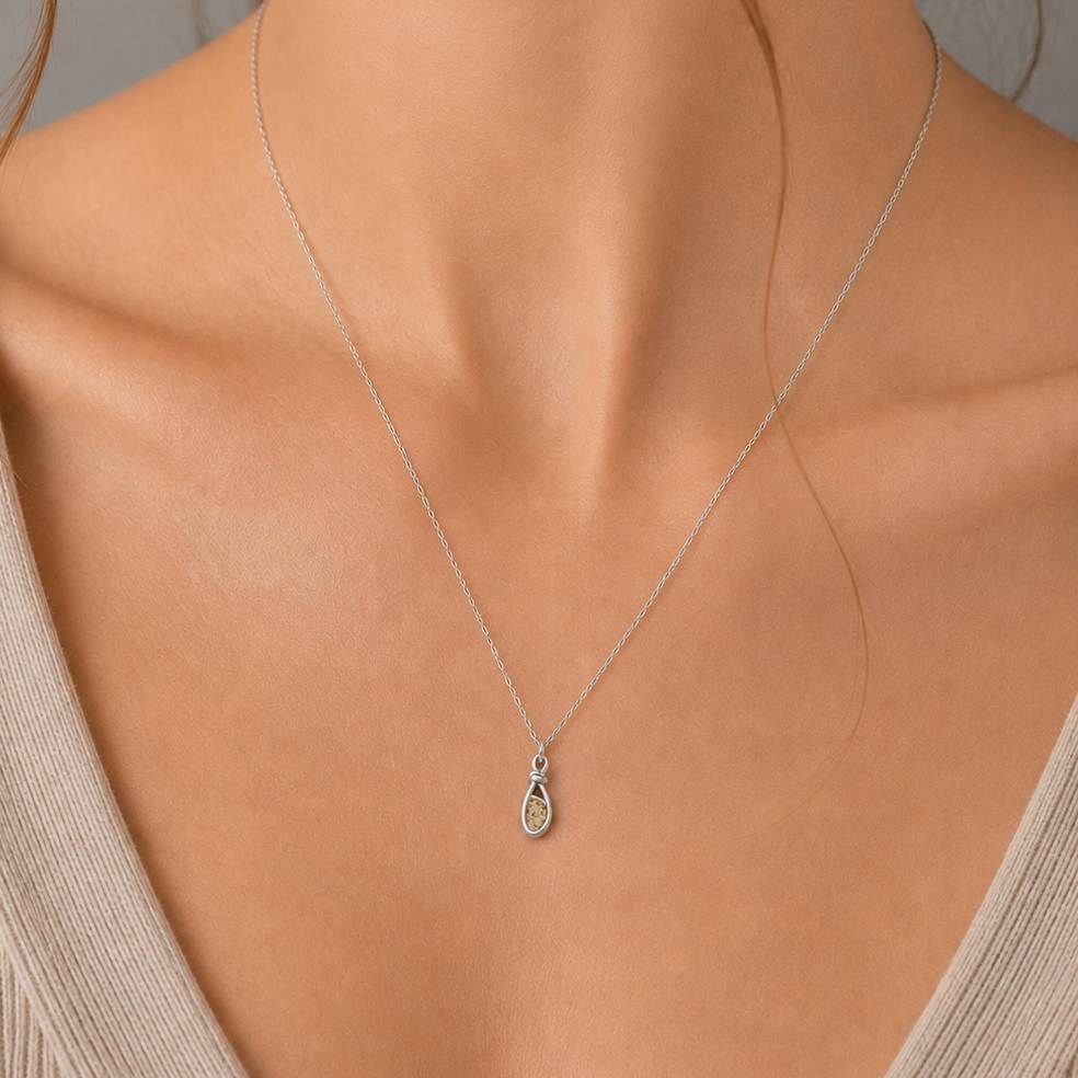 DUR Schmuck Kette "Liaison" 15 mm Strandsand, Edelstahl 42cm + 5cm STN1011SA – Bild 2