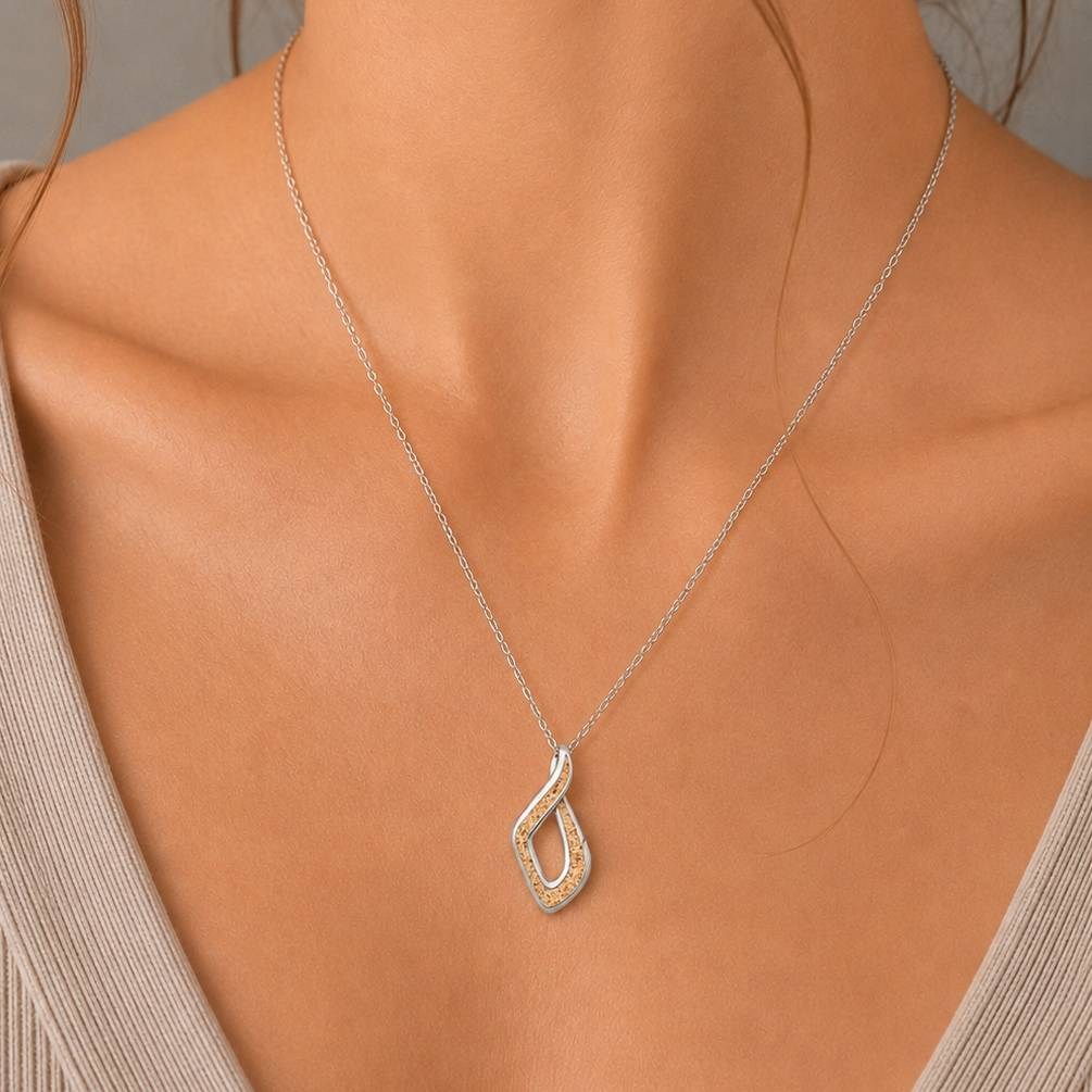 DUR Schmuck Kette "Forever" 35 mm Strandsand, Edelstahl 42cm + 5cm STN1012SA – Bild 2