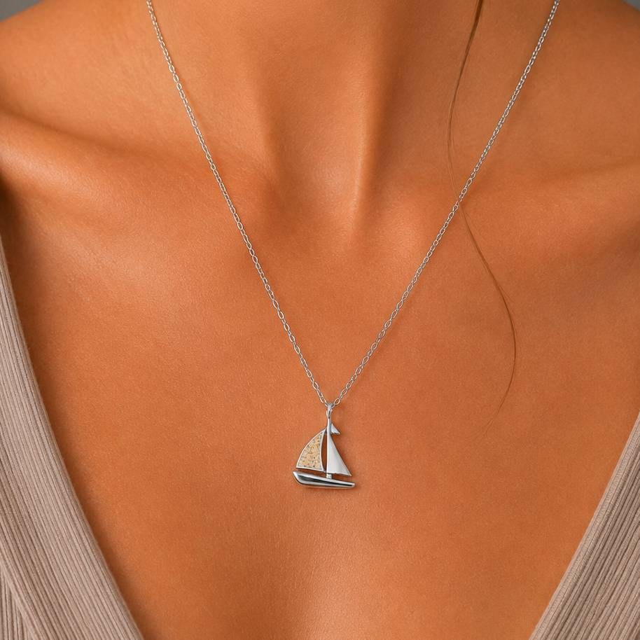 DUR Schmuck Kette "Sailor" Strandsand, Edelstahl 42cm + 5cm STN1019SA – Bild 2