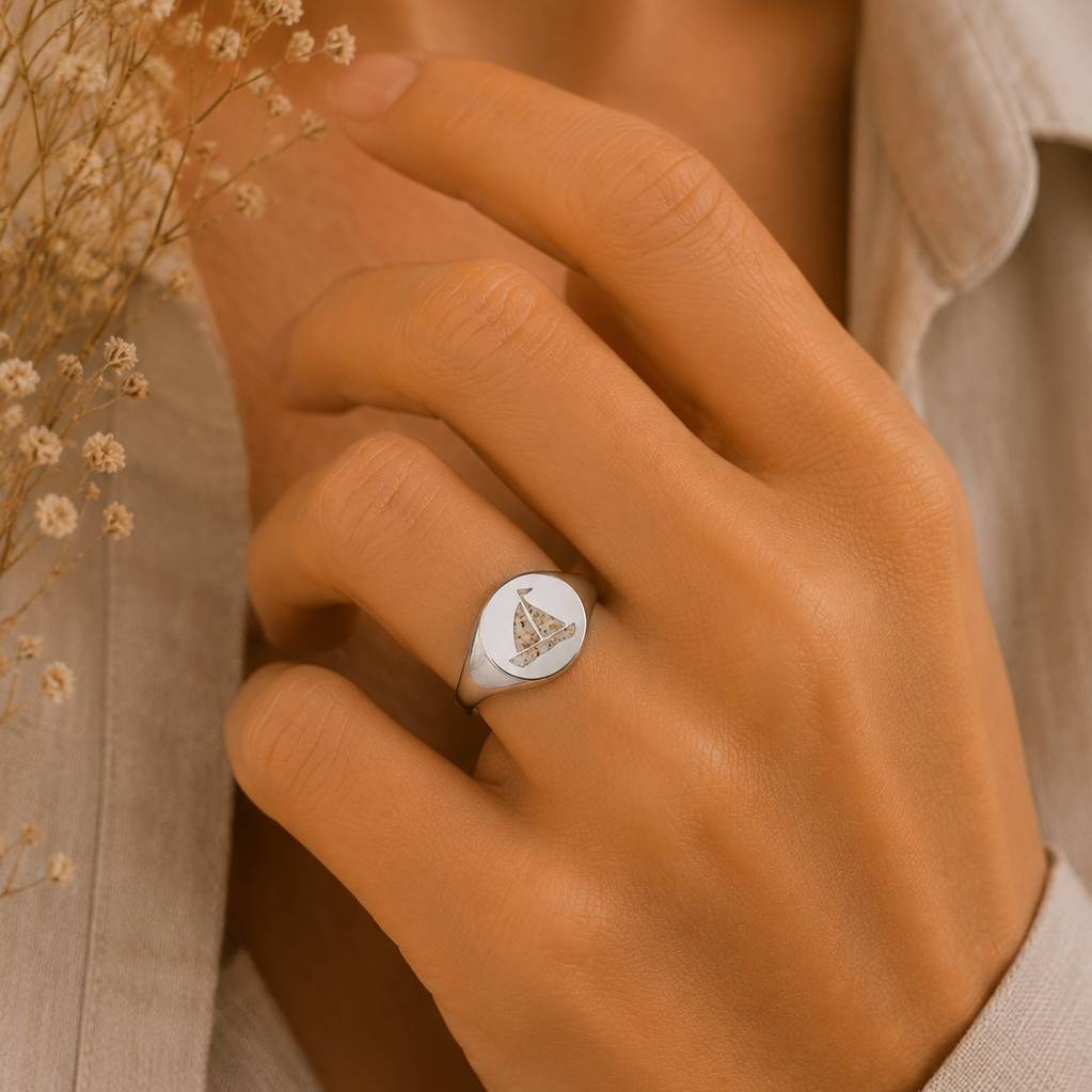 Dur Schmuck Siegelring "Sailor" Strandsand, Edelstahl STR1016SA – Bild 2