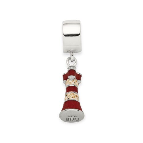 DUR Schmuck Charm LEUCHTTURM Strandsand, Koralle, Silber 925/- rhodiniert (F423)